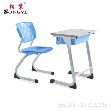 Mesa y silla de metal de muebles vintage para preescolar